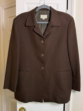 Vintage Sfi Femme Nordstrom Loro Piana Camelhair Blazer Coat Brown Size 10 Italy